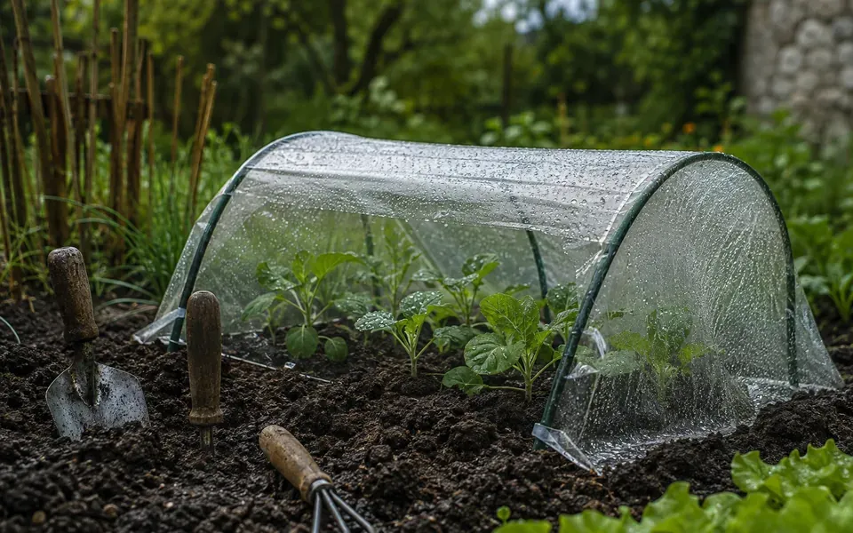 Potager au mois d'avril