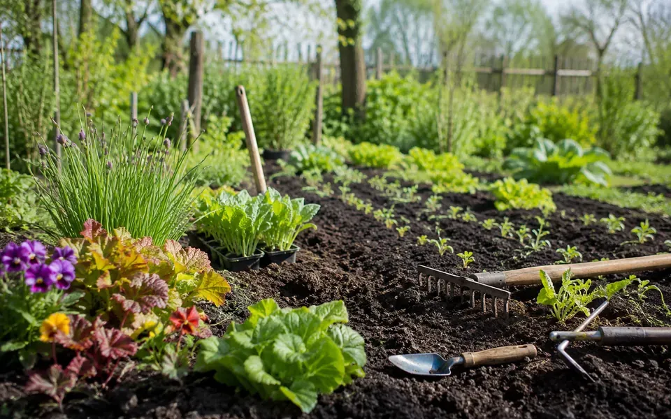 Potager au printemps